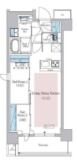 アーバネックス新御徒町駅前　201号室　間取り