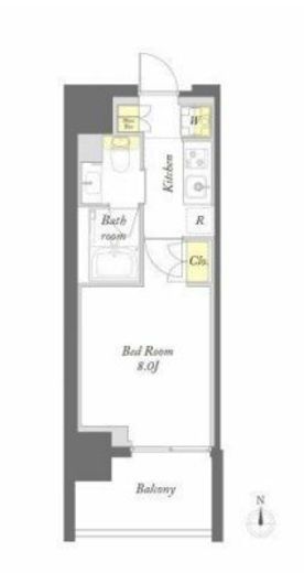プライムメゾン錦糸町　803号室　間取り