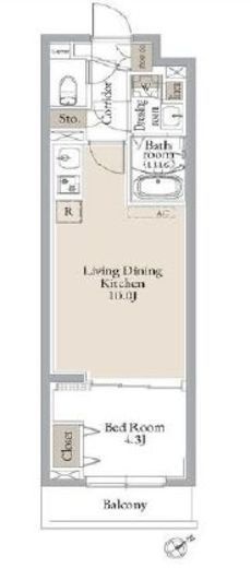 ルネサンスコート門前仲町　302号室　間取り