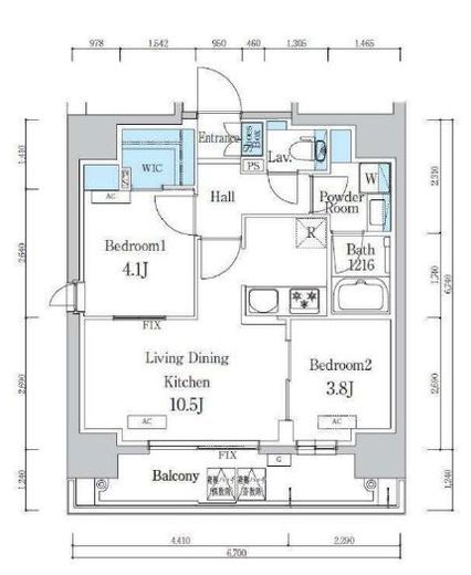 デュオフラッツ浅草蔵前　902号室　間取り