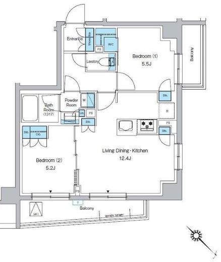 プレディアコート西葛西　412号室　間取り