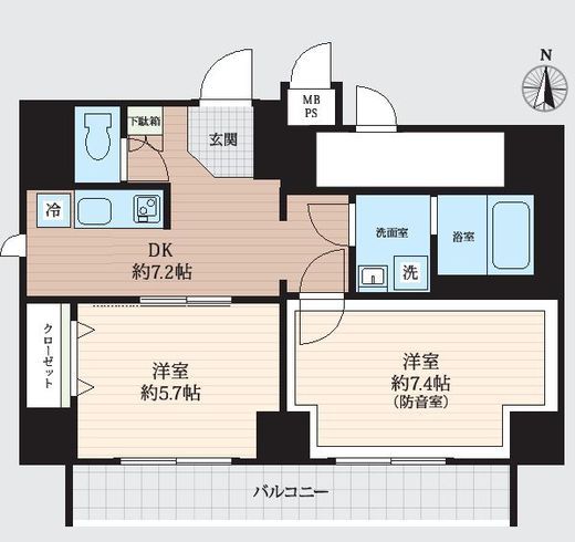 WHARF bo-on 住吉　1001号室　間取り