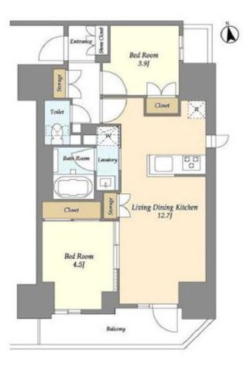 グランカーサ船堀Ⅱ　1103号室　間取り