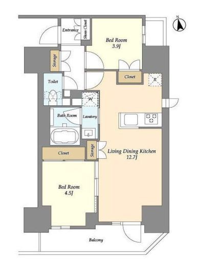 グランカーサ船堀Ⅱ　1403号室　間取り