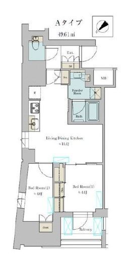 ブリリアイスト墨田曳舟　404号室　間取り