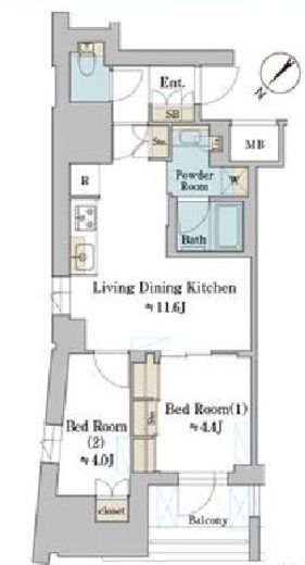 ブリリアイスト墨田曳舟　201号室　間取り