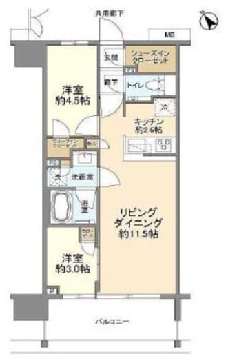 クレヴィア上野入谷　602号室　間取り
