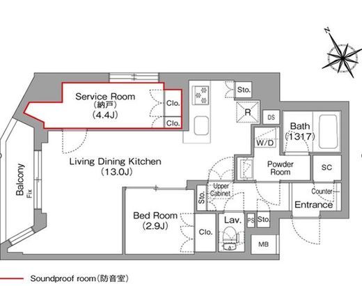 コンフォリア・リヴ平井MUTIO　101号室　間取り