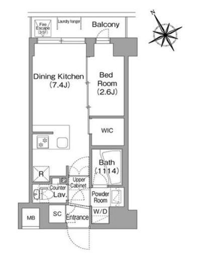 コンフォリア・リヴ平井MUTIO　209号室　間取り