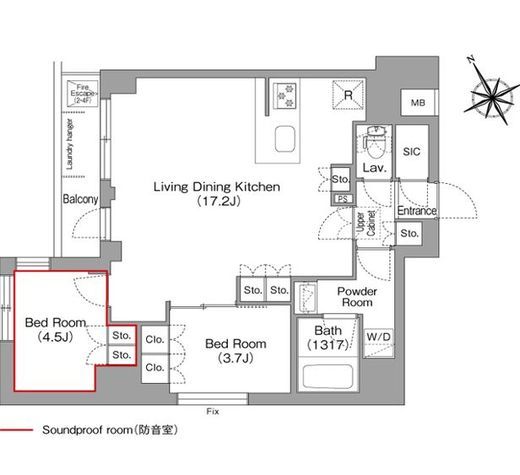 コンフォリア・リヴ平井MUTIO　305号室　間取り