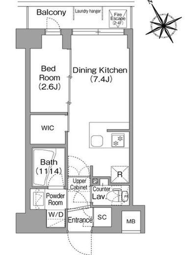 コンフォリア・リヴ平井MUTIO　310号室　間取り