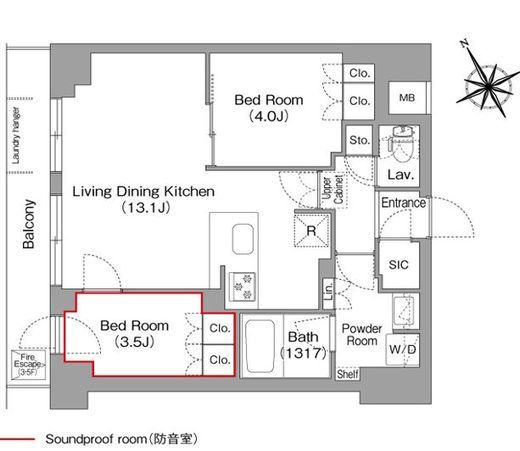 コンフォリア・リヴ平井MUTIO　504号室　間取り