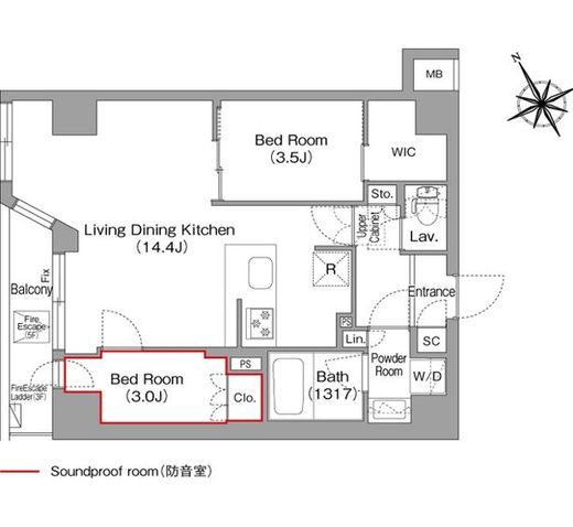 コンフォリア・リヴ平井MUTIO　602号室　間取り