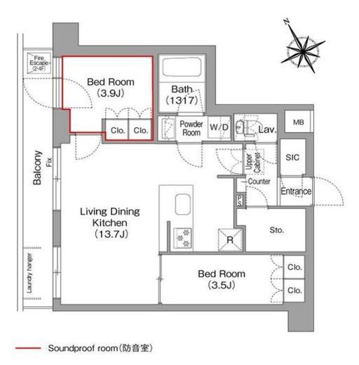 コンフォリア・リヴ平井MUTIO　203号室　間取り
