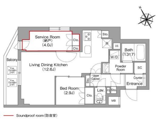 コンフォリア・リヴ平井MUTIO　501号室　間取り