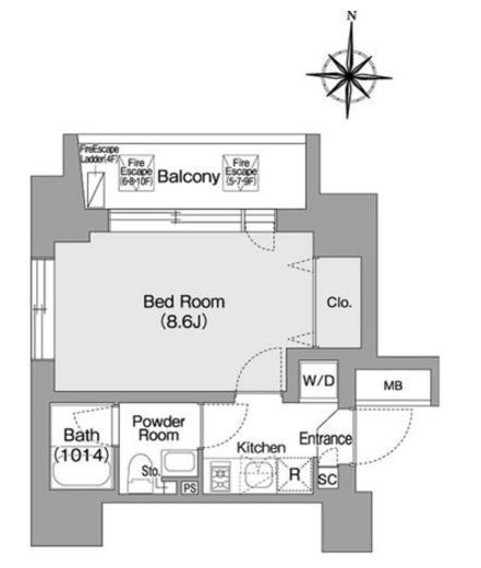 コンフォリア・リヴ森下MUTIO　502号室　間取り