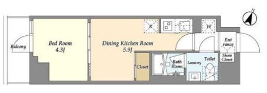 グランエール森下EAST　604号室　間取り