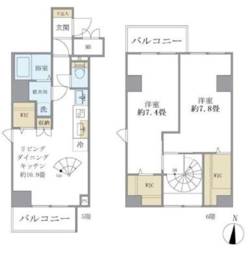 シティフォレスト森下　502号室　間取り