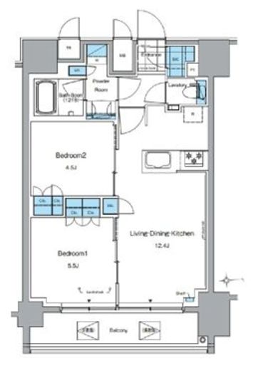 ルフォンプログレ田原町　1402号室　間取り