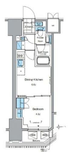 ルフォンプログレ田原町　802号室　間取り