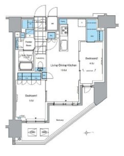 ルフォンプログレ田原町　1501号室　間取り
