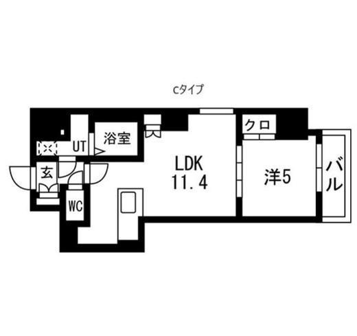 TRADIS秋葉原　1101号室　間取り
