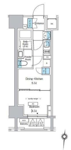 プレディアコート錦糸町スカイビュー　1302号室　間取り