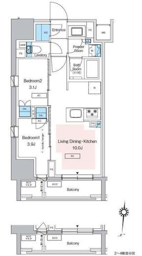 プレディアコート錦糸町スカイビュー　206号室　間取り