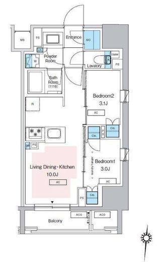 プレディアコート錦糸町スカイビュー　301号室　間取り