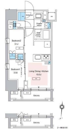 プレディアコート錦糸町スカイビュー　606号室　間取り