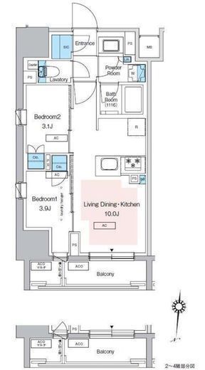 プレディアコート錦糸町スカイビュー　705号室　間取り