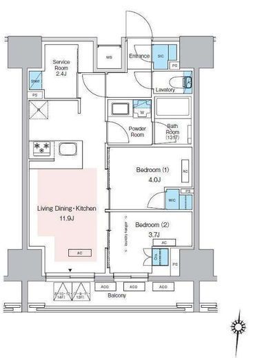 プレディアコート錦糸町スカイビュー　1402号室　間取り