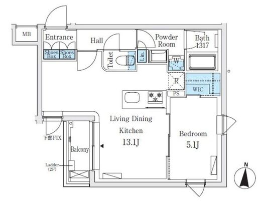 SOLASIAresidence亀戸 (ソラシアレジデンス亀戸)　307号室　間取り