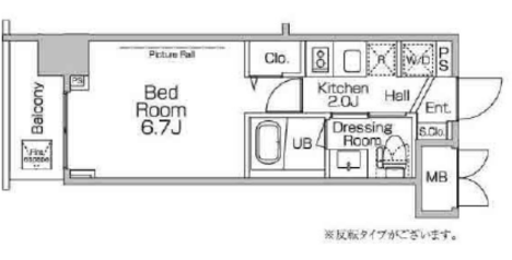 プラウドフラット隅田リバーサイド　709号室　間取り