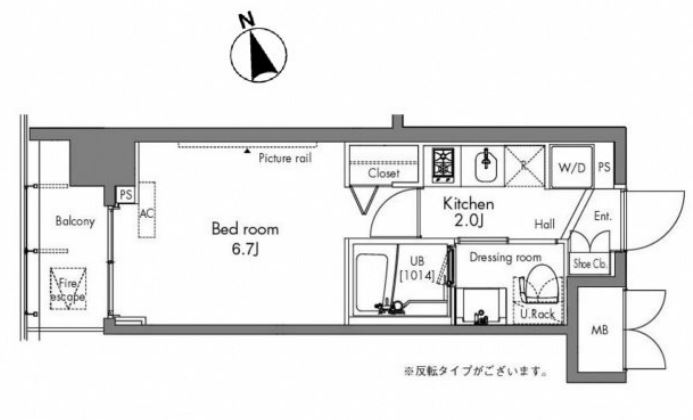 プラウドフラット隅田リバーサイド　313号室　間取り