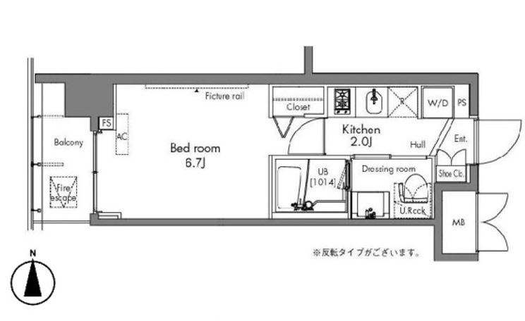 プラウドフラット隅田リバーサイド　410号室　間取り