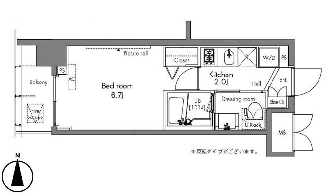 プラウドフラット隅田リバーサイド　709号室　間取り