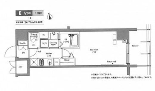 プラウドフラット隅田リバーサイド　203号室　間取り