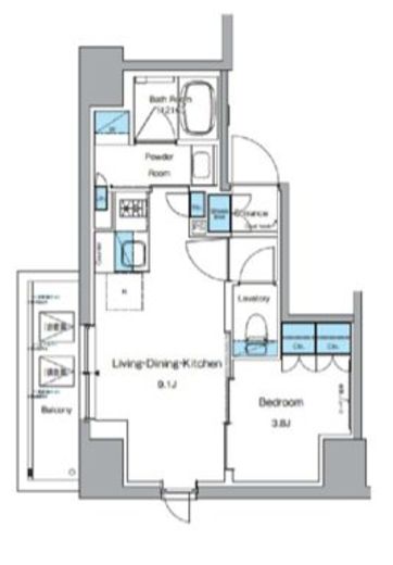 ルフォンプログレ上野御徒町　1401号室　間取り