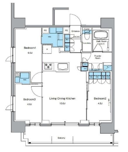 ルフォンプログレ上野御徒町　1502号室　間取り