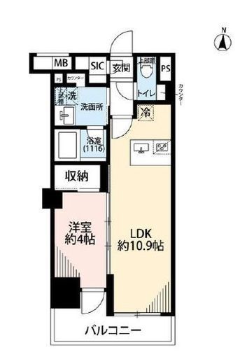 プレール・ドゥーク亀戸Ⅵ　1203号室　間取り