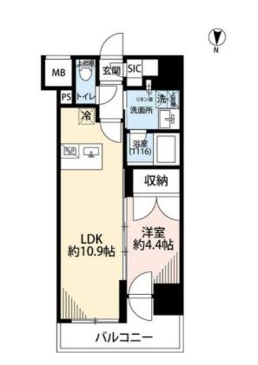 プレール・ドゥーク亀戸Ⅵ　308号室　間取り