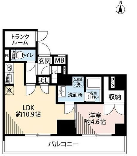 プレール・ドゥーク亀戸Ⅵ　604号室　間取り