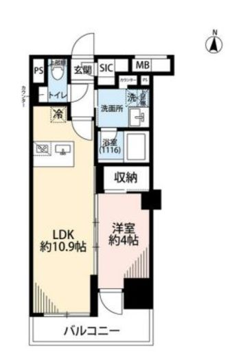 プレール・ドゥーク亀戸Ⅵ　802号室　間取り