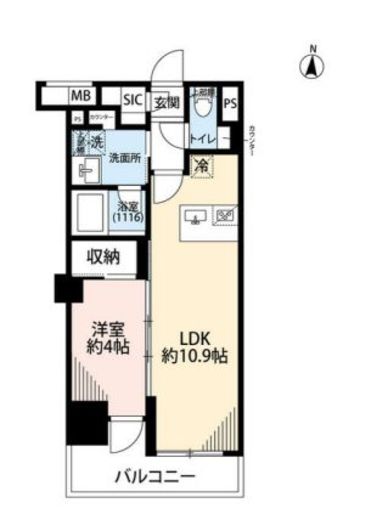 プレール・ドゥーク亀戸Ⅵ　803号室　間取り