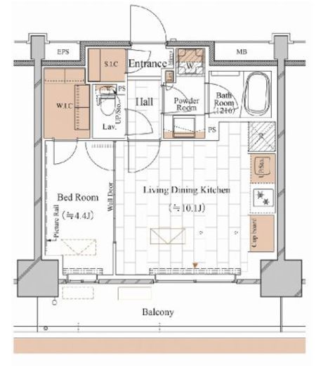 ブランシエスタ木場　106号室　間取り