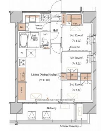 ブランシエスタ木場　511号室　間取り