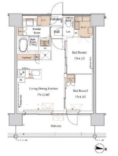ブランシエスタ木場　202号室　間取り