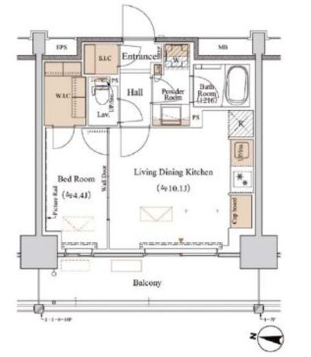 ブランシエスタ木場　1105号室　間取り