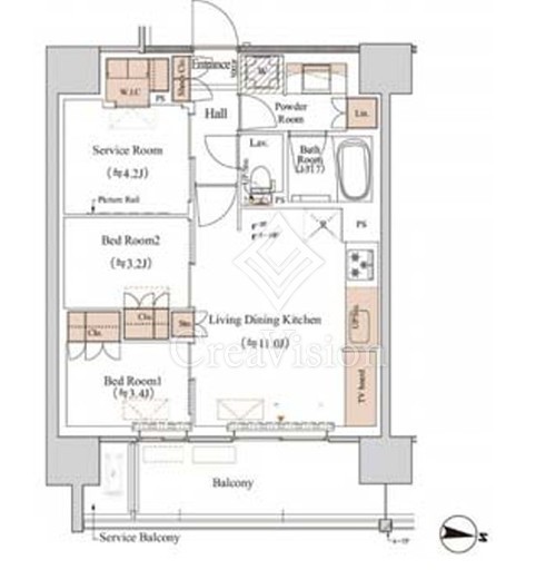 ブランシエスタ木場　804号室　間取り